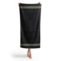 Prosop de plaja cu motiv – Negru - Prosop de plaja cu motiv – Negru
