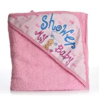 Prosop pentru bebelusi cu gluga – Roz – bebe - Prosop pentru bebelusi cu gluga – Roz – bebe