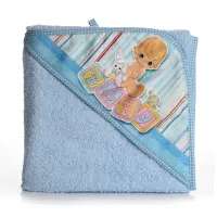 Prosop pentru bebelusi cu gluga – Albastru – bebe - 1074 | Prosop pentru bebelusi cu gluga – Albastru – bebe - 1074