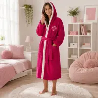 Halat de baie pentru adolescenți Sunny din 100% bumbac cu glugă - Ciclama - 13/14 ani - Halat de baie pentru adolescenți Sunny din 100% bumbac cu glugă - Ciclama - 13/14 ani